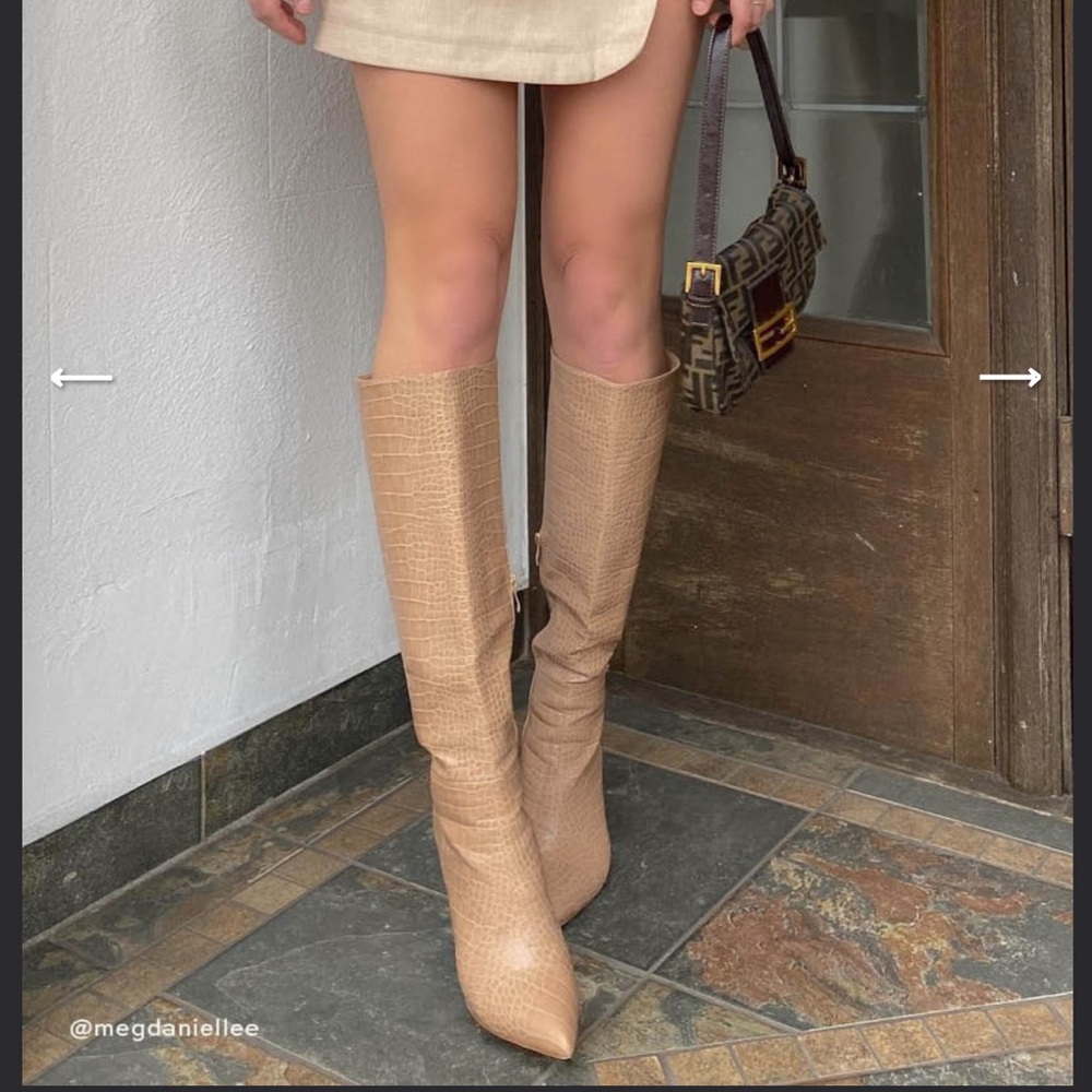 BRAND NEW Billini Nude Croc Tall Boot with Block Heal